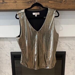 Catherine Malandrino Shimmering Gold Tank Top 2 for $20